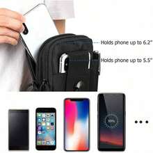 Lightweight Tactical Molle Pouch Universal EDC Waist Bag Belt Pouches Outdoor Belt Bags Gear Tool Gadget Pocket With Cell Phone Holster Spring Gift - Black - View 5