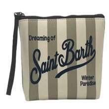 VOESETO 1pc Travel Makeup Bag, Portable Handheld Striped Print Toiletry Organizer, S-Saint B-Barth Pattern Cosmetic Bag, Travel Wash Organizer, Party Gift Zipper Pouch, Lightweight Makeup Bag, Unisex Travel Gift - transparent color - View 8