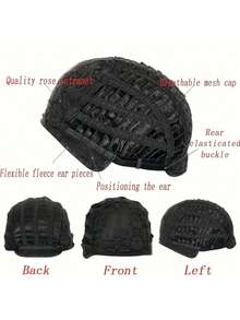 26英寸黑色卷发假发，带刘海，女士款 - 柔软耐热合成纤维 - 适合日常佩戴、派对、万圣节和角色扮演 - 彩色 - 查看 7