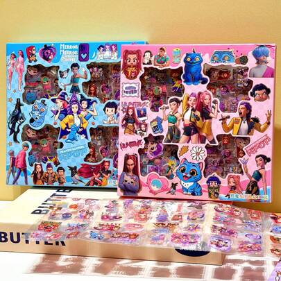 100pcs Witch Hunting Cartoon Sticker Gift Box, Non-Duplicate Waterproof Stickers For Student Scrapbooking Decoration