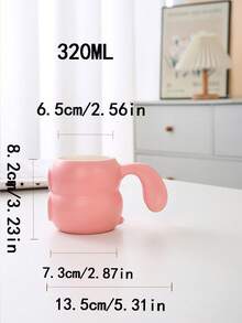 1pc Ceramic Latte Coffee Cup, High-Quality Cute Couple Water Mug, Rabbit Ear Design, Milk Malt Breakfast Cup, Creative 320ml Office Mug, Rustic Ceramic Cup - Multicolor - View 2