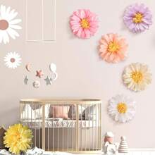 2024年6月12日 高级雏菊纸花绒球装饰套装 - 蓬松雏菊造型纸巾绒球，白色花瓣黄色花心，非常适合用作婚礼仪式背景、新娘送礼会中心装饰品、情人节浪漫家居装饰 - 彩色 - 查看 4