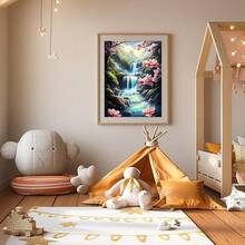 MISCER Landscapes Diamond Art Kits For Adults, Waterfall Diamond Painting Kits For Beginners, 5D Full Drill Round Paint With Diamonds Pictures, Gem Art Painting DIY Crafts Kit Decor 12x16inch - 花-07 - 查看 8