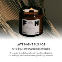Scented Soy Candle With Wooden Wick Amber Jar Crackling Candle Perfume Aroma Healing Gift 4oz Late Night S*X - 琥珀色 - 查看 3