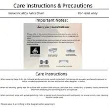 1pc Minimalist Personalized Casual Hip Hop Thick Chain Geometric Waist Chain Pants Chain Accessory, Unisex Daily Wear