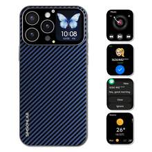 AMOLED高清屏幕手机壳，兼容 16 Pro/PM、15 Pro/PM、14 Pro/PM、13 Pro/PM，多功能智能窗口，消息通知，可自定义拨号盘，后置摄像头自拍预览，磁吸式无线充电，音乐控制，超薄半包式设计，附赠实用小工具 - 彩色 - 查看 13