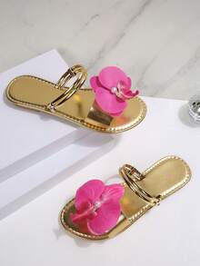 Sandalias planas para mujer, sandalias de playa, de piel de PU, sandalias de mujer de metal puro, playa, primavera verano, nuevas sandalias de playa casuales versátiles con perlas, resort de playa, sandalias de mujer de piel de PU, playa al aire libre, sandalias de primavera verano, sandalias de mujer, sandalias de verano para mujer, zapatos de verano, sandalias elegantes para mujer, ropa casual de negocios para mujer, sandalias de verano para mujer, zapatos elegantes para mujer, ropa de verano, ropa casual de negocios para mujer - Dorado - Ver 5