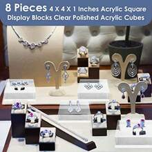 Remerry Bloque de exhibición de acrílico transparente pulido cuadrado Soporte Exhibición Acrílico Soporte Acrílico 4 x 4 x 1 pulgadas - Transparente - Ver 5