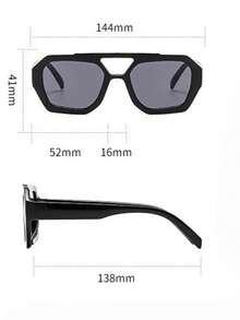 A Pair Of Bohemian-Style Glasses, Women's Design, Suitable For Both Men And Women, Perfect For Vacation, Travel, And Photo Shoots. Made Of Bohemian PC Material, Non-Prescription Women's Glasses, Suitable For All Seasons.  Boho    PC    None - 棕色 - 查看 4