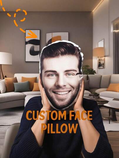 1pc Photo Customized Pillow: A Customized Photo Pillow Designed For Couples Holding Hearts. Send Your Favorite Photos To Customize The Couple's Photo Text Cushion. Suitable For Birthday Parties, Father's Day, Mother's Day, Halloween, Christmas, Christmas Eve, Valentine's Day, Birthdays, International Day, Army Day, Thanksgiving, Easter, April Fool's Day, Carnival, School Open Day, National Day