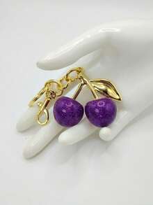 New Fashion Crystal Cherry Pendant Metal Key Chain, Suitable For Daily Wear, For Bag Accessories, Can Send Family Gifts, Friends Gifts, Classmates Gifts, Lovers Gifts, Birthday Gifts, Teachers Gifts, Souvenirs - 彩色 - 查看 5