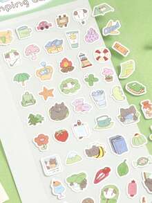 1 pezzo Adesivo in carta sintetica, Adesivo per naso di animale carino, Stile coreano, Adatto per regali, ufficio, casa, etichettatura, aule, giocattoli, diari degli studenti, materiali per decorazione vintage creativa fai-da-te - Multicolore - Visualizzare 8