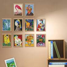15 Packs Diamond Art Kits For Adults, Small Diamond Painting Projects Full Square Drill Gem Art Kits, Mini DIY 5D Paint With Diamond Dots Crafts With Tools, Classic Masterpiece Wall Decor Gift - Bức tranh nổi tiếng - Xem 3
