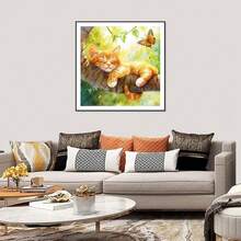 Cat Diamond Painting Kit For Adults, 5D Sleepy Cat Diamond Art For Beginners - DIY Full Diamond Dot Gem Art Painting, Gifts,Suitable Home Wall Arts And Craft Paint Kits, 12x12Inch - 七類 - 查看 3