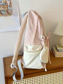 Elegant Bow Backpack, Suitable For Women, College Students, Daily Commute, Can Be Used As Handheld Or Shoulder Bag, Outdoor Travel Bag, Essential Accessory For High School Girls (With Small Pouch For Keys, Lipstick), University Backpack - Multicolor - View 3