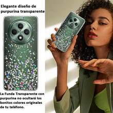 Funda para Reno 12 F para Reno 12 FS Funda,Suave Antiarañazos,Concha de Purpurina Transparente - OPPO Reno 13 Pro 5G - Ver 11