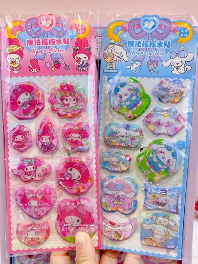 Pegatinas 3D de dibujos animados, pegatinas de burbujas de cristal, pegatinas decorativas de dibujos animados lindos (el color puede variar según el estilo, se envía al azar)