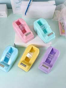 1个带加重防滑底座的桌面胶带座，适用于办公室、工艺品制作、艺术项目、剪贴簿、学校、礼品包装和包裹递送 - 彩色 - 查看 2