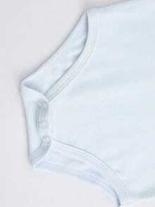 Disney Baby Clothing, Newborn  - Unisex - Disney Stitch Creative Cartoon Print - Crawling And Toddling Stage Set - Summer Outdoor Casual Crewneck Crawling Coverall With Triangle Hem Design - Summer Essential Item - Fun-Filled - Adorably Cute - Perfect Holiday Gift For Infants And Toddlers - Baby Blue - View 5