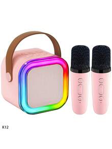 Family Karaoke Machine, Dual-Use Mini Bluetooth Speaker With Microphone And LED Lights For Kids & Adults, Popular 2026 Birthday & Christmas Entertainment Toy For 3-12+ Years Old Boys & Girls - Multicolor - View 13