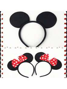 1/6pcs Disney Minnie Mouse Ear Headband With Bow Design, Princess Costume Accessory, Suitable For Party, Birthday, Carnival (Some Accessories Randomly Shipped), Perfect Gift, Birthday Gift, Ideal For Various Festivals, Fashionable Item, Luxury Choice. Perfect Gift For Friends Or Partners, Valentine's Day Decoration, Ideal Choice, Party Gift. - Multicolor - View 2