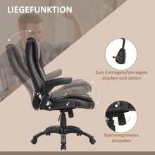 HOMCOM Massage Chair, Office Chair, Executive Chair, Gaming Chair With 6-Point Vibration Massage, Heating Function, Upholstery - Black - View 6