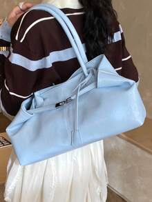 BAILEE Ein stilvoller, lässiger, einfarbiger PU-Handtaschen mit einem einzigartigen halb gefalteten Schnallenentwurf. Er bietet ausreichend Platz zum Verstauen von Gegenständen wie Telefonen und Lippenstiften. Er kann in der Hand getragen oder über eine Schulter gehängt werden. Er ist perfekt für den täglichen Weg zur Arbeit, Reisen, Modekleidung und als Geschenk für Freunde und Freundinnen. - Verschiedenfarbig - Übersicht 8