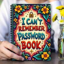 趣味螺旋密码笔记本 | 横格纸，非常适合记录互联网和电脑登录信息、网站、用户名、密码，家庭或办公室密码保护器，手工剪贴簿套装材料 - 彩色 - 查看 7