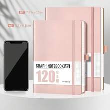 Graph Paper Notebook - Grid Notebook Journal, 120 GSM Thick Graph Paper, Large B5 Notebook 96 Pages, Leather Softcover, For Graphing, Writing, Math, Engineering, 7.6'' X 10'' - Rose Gold - B5-graph-120GSMB5Graph120GSM - View 4