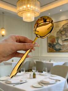 1/2/4/6/8 件套不锈钢自助餐勺，适用于自助餐、宴会、烹饪和厨房 - 金色 - 查看 4