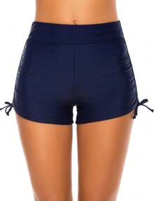 Women's Swim Shorts High Waisted Bathing Suit Bottoms Swimsuit Shorts Swimwear Bikini Board ShortsA Valentine's Day SAOI - 藏蓝色 - 查看 6