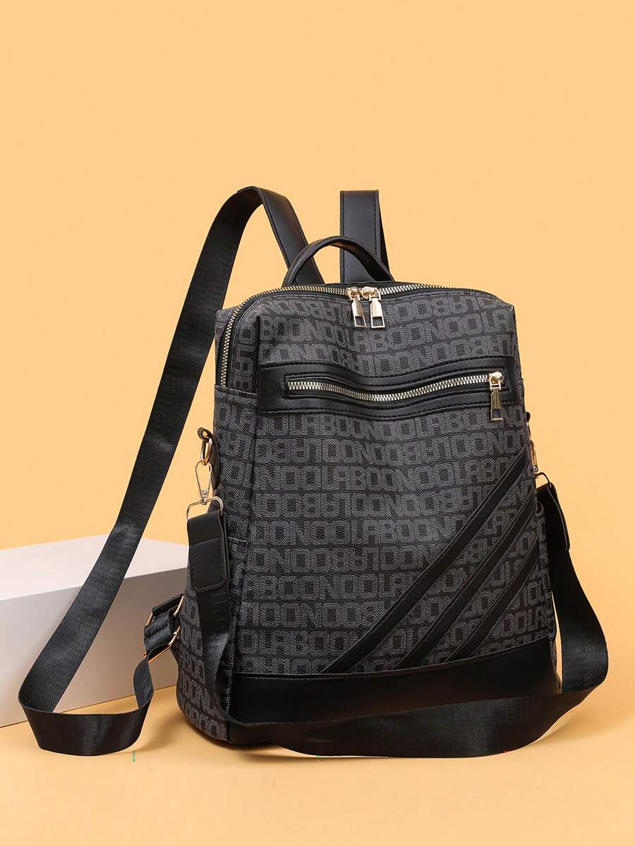 Retro Fashion Chic High-Quality Canvas Tote Bag, Shoulder Bag & Backpack - Blue - View 1