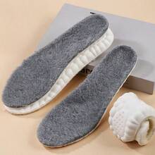 2pcs Winter Warm Insoles, Unisex Thick Plush Cushion Shoe Inserts, Anti-Stink, Absorb Sweat, Relieve Fatigue, Suitable For Autumn/Winter Sports Shoes, Great Gift For Parents On Thanksgiving - Black - View 7