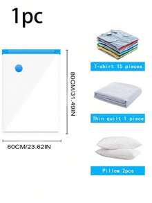 5pcs/3pcs/1set Thick Vacuum Compression Storage Bags, Clear Vacuum Compression Bags, Waterproof Airtight Clothes Organizer Bags, Suitable For Travel, Dorm, Home - Reusable, Space Saving - Multicolor - View 14