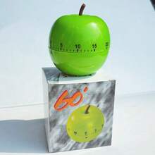 60-Minute Apple-Shaped Kitchen Timer With Hour And Minute Indicators, Available In Green And Red Colors, Battery-Free, Suitable For Cooking, Learning, And Pomodoro Technique - Green - View 7