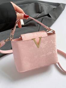 New Fashion Snake Skin Pattern Handbag, Casual Metal Hardware Shoulder Bag, Personalized Crossbody Bag - Multicolor - View 12