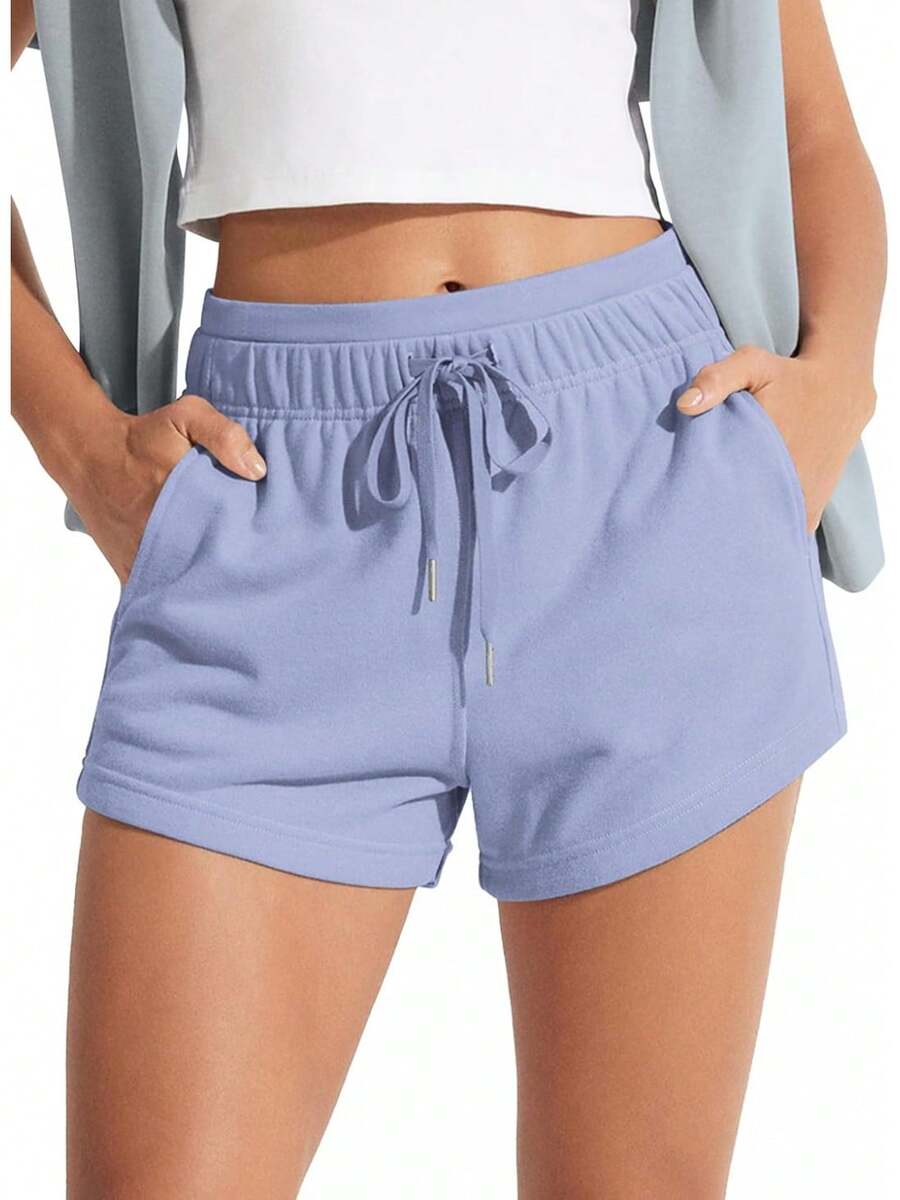 Women's Sweat Shorts With Pockets Cotton French Terry Drawstring Summer Workout Casual Lounge ShortsA Valentine's Day ROA3 - Jacaranda - Xem 1