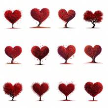 12pcs Types Of Heart Tree Stickers Valentine'S Day Themed Rub Ons UV DTF Transfer Stickers, With Vibrant Heart Tree Designs Art Stickers, Suitable For, Cups, Bottles DIY Furniture, Glass, Glassware, Bottles And Crafts (No Mug Included) - Multicolor - View 4
