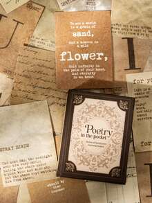 80 piezas Libros miniatura de tapa dura falsos, material de decoración vintage de papel, serie de poesía de bolsillo, adecuado para regalos, oficina, hogar, marcado, etiquetas, aula, juguetes de entretenimiento, diarios de estudiantes, pegatinas decorativas retro creativas de scrapbooking DIY - Multicolor - Ver 8