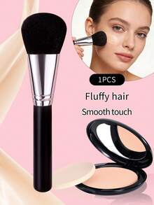 1支柔软粉底刷，均匀上妆不卡粉，多功能底妆化妆刷 - 黑色 - 查看 4