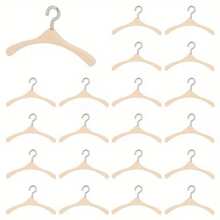 10pcs Mini Wooden Doll Hangers, BurlyWood Brand, Mini Wooden Hangers With Metal Hooks, Doll House Wardrobe Accessories, Role Play Decor, Mini Clothing Storage Organizer, Doll House Furniture Accessories - Multicolor - View 6