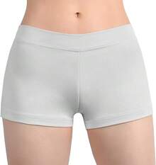 Cut Low Rise Booty Shorts - Spandex Active Dance Yoga Workout Fitness Shorts WomenA Valentine's Day KV0K - 冰川灰 - 查看 7
