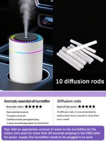 1 Pc 180ml Car Air Freshener & Mini Humidifier With Color Night Light,It Has An Auto-Off Timer, - 2 Modes, Quiet, Portable.Refillable With Essential Oils, For Auto Office Home Bedroom - PY02 - View 19