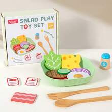 Kids DIY Salad Toy Set, Food Recognition & Ingredient DIY Salad Toy Combination, Suitable For Boys And Girls Pretend Play Toy Gift, Birthday Gift, Children's Day Gift - Multicolor - View 9