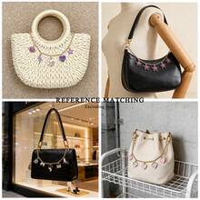 1 قطعة قلادة حقيبة بتصميم كلاسيكي أنيق بسلسلة معدنية مزينة بقلب وقلادة نجمية وردية، مناسبة لتزيين مختلف الحقائب والأمتعة، هدية مثالية للمناسبات، قلادة حقيبة نسائية - متعدد الألوان - مشاهدة 4