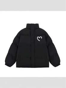 Chaqueta de invierno para hombre abrigo grueso moda estudiante coreana holgado estilo panchaqueta nuevo diseño chaqueta de plumas - Negro [Y243] - Ver 3