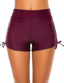 Women's Swim Shorts High Waisted Bathing Suit Bottoms Swimsuit Shorts Swimwear Bikini Board ShortsA Valentine's Day SAOI - 紫紅色 - 查看 1