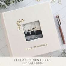 Beautiful Linen Photo Album For 4x6 Photos - Safely Holds Up To 200 Pictures Of Unique Memories - The Perfect Large Photo Book To Store All Pictures Of Treasured Family Baby Or Wedding Moments - Beige - View 5