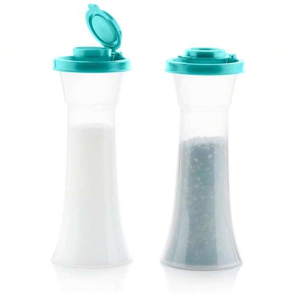 Salt And Pepper Shakers, 2 Pieces/Set, Large Plastic Salt And Pepper Shakers With Lids, Leak-Proof Seasoning Bottles For Home And Restaurant Use