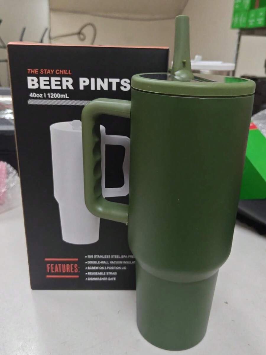 1200ml Thermal Mug With Flip-Top Spout. New 2025 Model, Valentine's Day Gift. - 綠色 - 查看 1